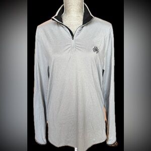 Ralph Lauren Polo Golf Quarter Zip Pullover – Medium – Light Gray – Gently Used